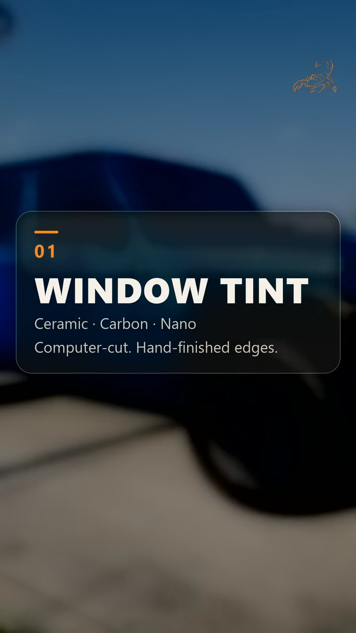 Scorpion Tint & Accessories · Blocks the Heat. Not the View.